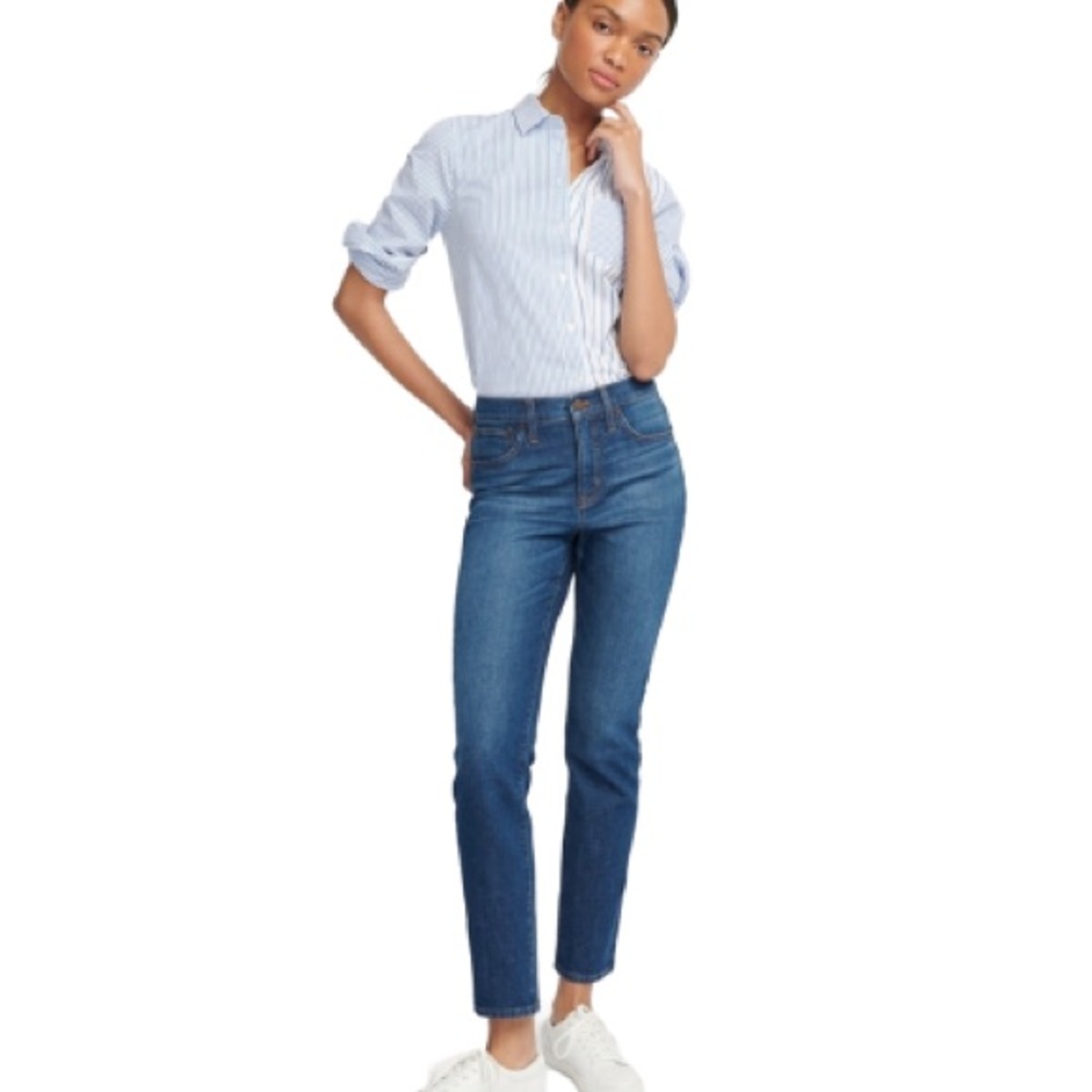 J. Crew 8” Mid-Rise Skinny Classic Blue Denim Jeans Size 29/8 EUC